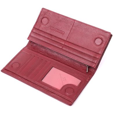 Женский вместительный вертикальный кошелек на магнитах из натуральной кожи ST Leather 22541 Бордовый