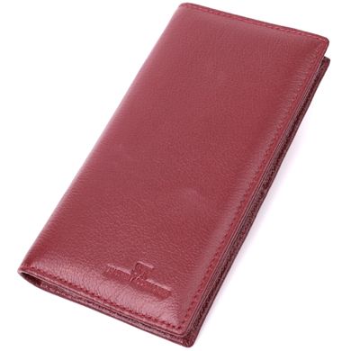 Женский вместительный вертикальный кошелек на магнитах из натуральной кожи ST Leather 22541 Бордовый