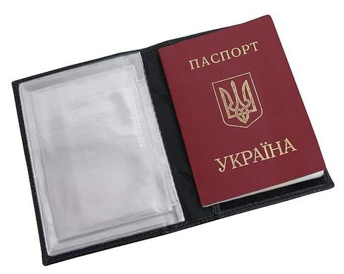 Обкладинка для паспорта та документів шкіряна Vip Collection 103-F Чорна 103.А.FLAT
