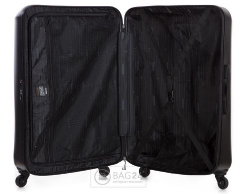 Містка пластикова валіза чорного кольору WITTCHEN 56-3-513-1, Чорний