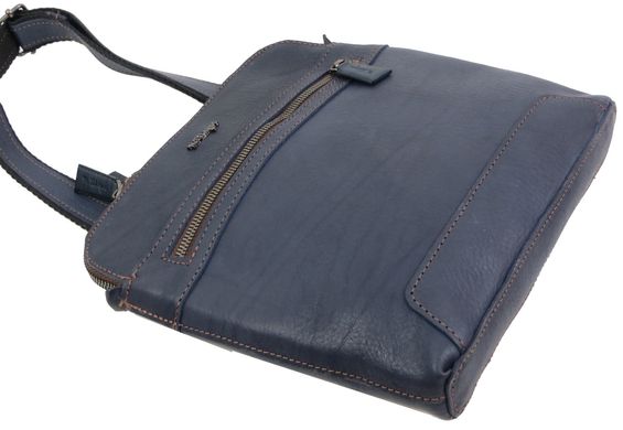 Мужская кожаная планшетка, сумка на плечо Mykhail Ikhtyar, Украина синяя