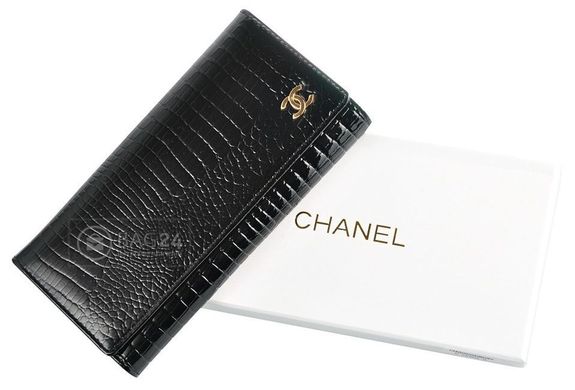 Стильний гаманець жіночий зі шкіри CHANEL 13303, Чорний