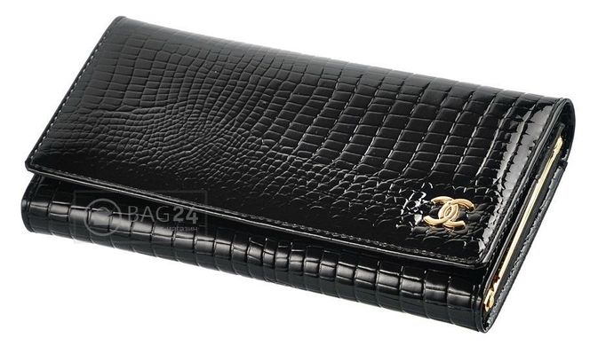 Стильний гаманець жіночий зі шкіри CHANEL 13303, Чорний