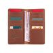 Вместительный дизайнерский бумажник с натуральной матовой кожи рыжого цвета, коллекция "Let's Go Travel"