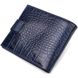 Бумажник для мужчин горизонтального формата из натуральной кожи с тиснением под крокодила CANPELLINI 21769 Синий