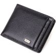 Оригінальний компактний гаманець із вкладишем для посвідчення для чоловіків із натуральної шкіри флотар CANPELLINI 21875 Чорний