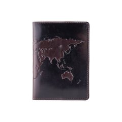 Красива коричнева дизайнерська обкладинка на паспорт з натуральної шкіри з художнім тисненням
