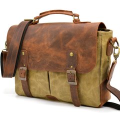 Мужская сумка-портфель водостойкий канвас и кожа RYc-3960-3md TARWA