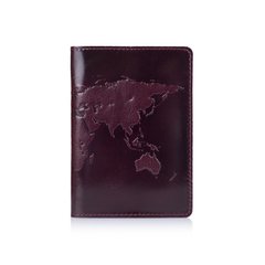 Оригінальна фіолетова дизайнерська шкіряна обкладинка для паспорта ручної роботи з з відділом для ID документів