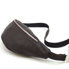 Поясная кожаная сумка средняя с фастексом, коричневая кожа TARWA FC-3005-4lx Коричневый