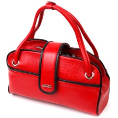 Красивая маленькая женская сумка KARYA 20859 кожаная Красный