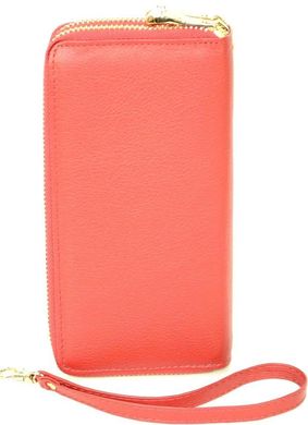 Надійний жіночий гаманець-барсетка з натуральної шкіри De Loris 10150, Червоний