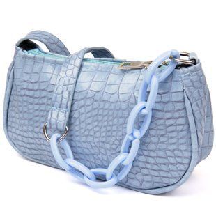 Компактна сумка-багет з шкірозамінника під екзотику Vintage sale_14927 Блакитна