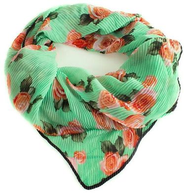 Бирюзовый женский крепдешиновый шарф ETERNO ES0107-5-6, Бирюзовый
