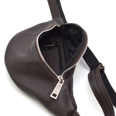 Поясная кожаная сумка средняя с фастексом, коричневая кожа TARWA FC-3005-4lx Коричневый