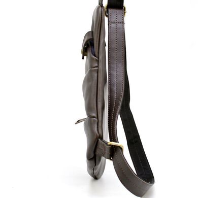 Мужская кожаная сумка-слинг GC-6402-3md коричневая бренд TARWA Коричневый