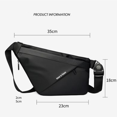 Стильная черная текстильная сумка на пояс Confident AT09-T-23343A Черный