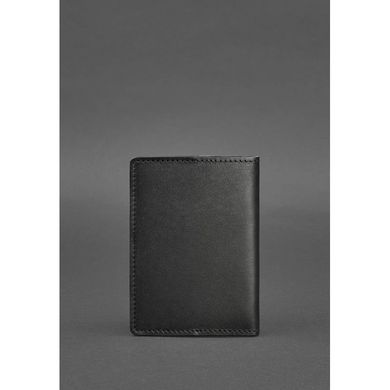 Натуральная кожаная обложка для паспорта 1.3 черная Краст Blanknote BN-OP-1-3-g