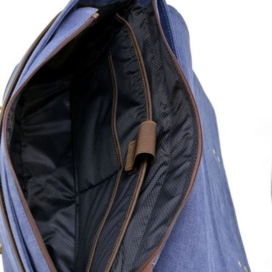 Сумка мужская через плечо канваз + кожа RK-3090-4lx TARWA Синий