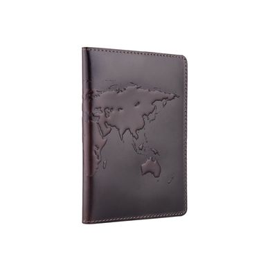 Красива коричнева дизайнерська обкладинка на паспорт з натуральної шкіри з художнім тисненням