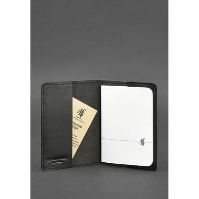 Натуральная кожаная обложка для паспорта 1.3 черная Краст Blanknote BN-OP-1-3-g