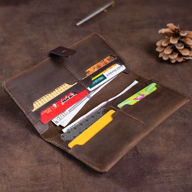 Бумажник мужской из винтажной кожи SHVIGEL 16207 Темно-коричневый