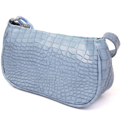 Компактна сумка-багет з шкірозамінника під екзотику Vintage sale_14927 Блакитна
