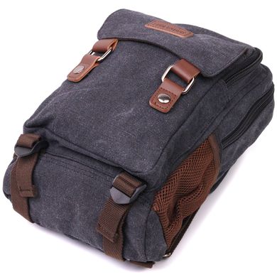 Практичный текстильный рюкзак с уплотненной спинкой и отделением для планшета Vintage 22168 Черный