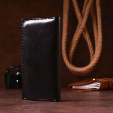 Вертикальний гаманець унісекс на магніті GRANDE PELLE 11212 Чорний