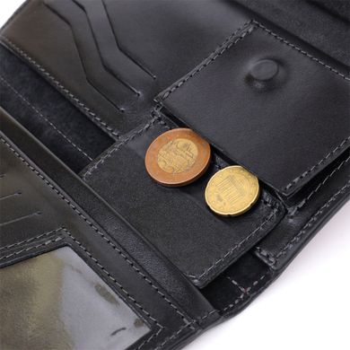 Місткий гаманець із монетницею зовні з натуральної шкіри GRANDE PELLE 11647 Бордовий