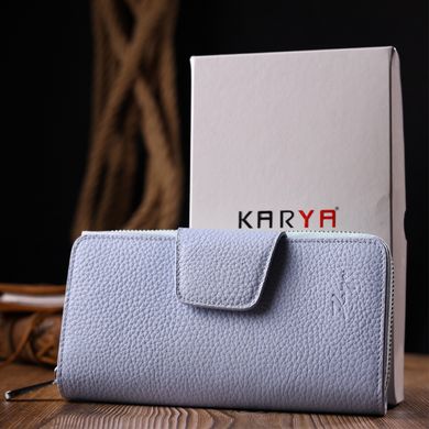 Місткий вертикальний жіночий гаманець з натуральної шкіри KARYA 21159 Фіолетовий