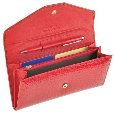 Добротный кожаный женский кошелек красного цвета BETH CAT 13701