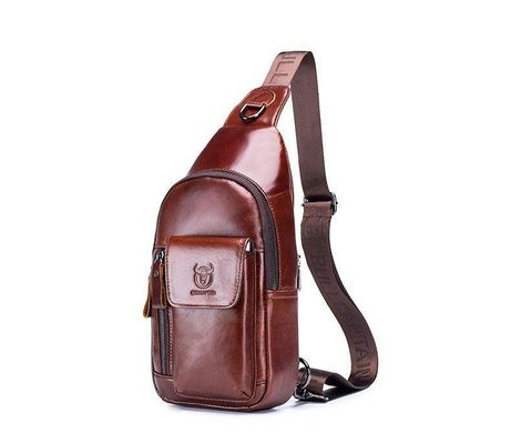 Міні-рюкзак шкіряний на одне плече T0121 BULL коричневий Коричневий