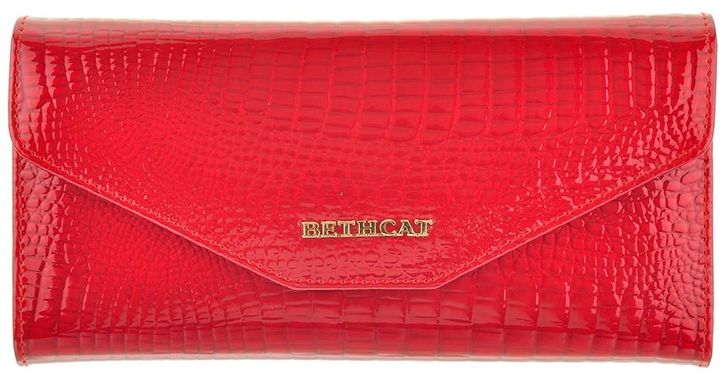 Добротний шкіряний жіночий гаманець червоного кольору BETH CAT 13701