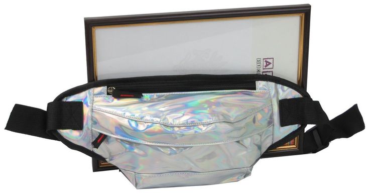 Голограмная поясная сумка из кожзаменителя Loren SS112 серебристая