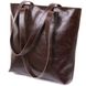 Шкіряна жіноча сумка-шоппер Shvigel 16370 Коричневий