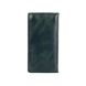 Ергономічний дизайнерський зелений шкіряний гаманець на 14 карт з авторським художнім тисненням "Mehendi Classic"