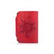 Зручний шкіряний Картхолдер червоного кольору з художнім тисненням "Mehendi Classic"