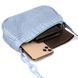 Компактная сумка-багет из кожзаменителя под экзотику Vintage sale_14927 Голубая