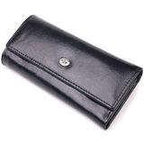 Надійний гаманець-ключниця з натуральної гладкої шкіри ST Leather 19415Чорний фото