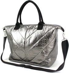 Жіноча дорожня сумка зі шкірозамінника Voila Wallaby 28 л срібляста
