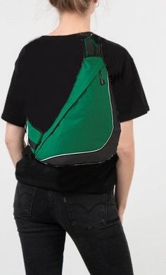 Міський рюкзак на одне плече 15L Halfar зелений з чорним