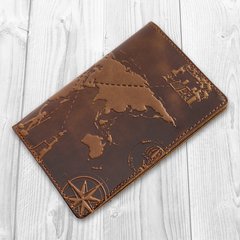 Янтарна дизайнерська обкладинка на паспорт ручної роботи з художнім тисненням і відділенням для банківських карт, колекція "7 wonders of the world"
