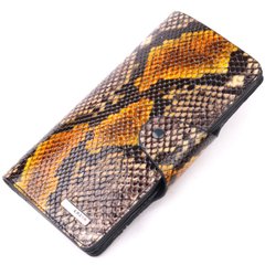 Незвичайне жіноче портмоне з натуральної фактурної шкіри під змію KARYA 21004 Різнокольоровий