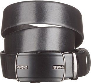 Ремень мужской из кожи с автоматической пряжкой Shvigel sale_10125 Черный Уценка