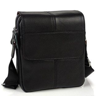 Мужская кожаная сумка через плечо Tiding Bag A25F-B065A Черный