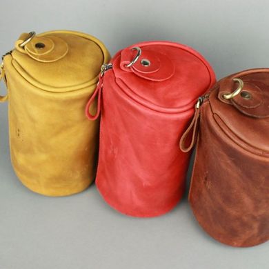 Натуральна шкіряна сумка поясна-кроссбоді Cylinder жовта вінтажна Blanknote TW-Cilindr-yell-crz