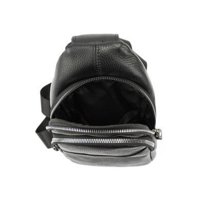 Кожаная сумка слинг черная Tiding Bag M56-2552A чорний