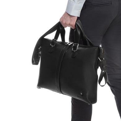 Ділова сумка з гладкої шкіри для документів Royal Bag RB004A Чорний