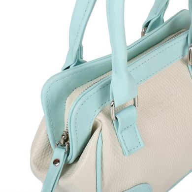 Жіноча сумка з якісного шкірозамінника LASKARA (Ласкарєв) LK-10247-beige-blue Білий